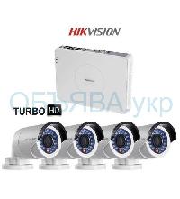 Комплект Turbo HD Видеонаблюдения Hikvision DS-J142I/7104HGHI-E1, відеонагляд, відеоспостереження, охоронні системи, охорона, відеокамери, видеонаблюдение